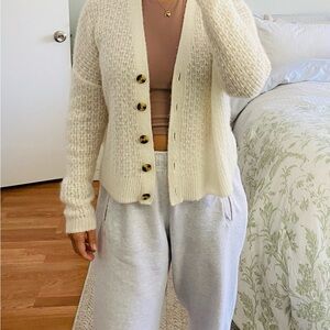 Madewell Cream Button-Up Cardigan